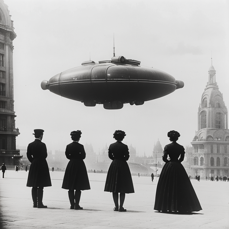 00002-1795106241-ArsMovieStill, movie still from a 1910s retro future  movie, The image shows a black and white photo of a group of people standi.png